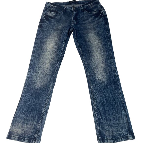 Nick Danger Mens Straight-Leg Jeans Acid Wash Grunge 34X30 Stretch Cotton - Picture 1 of 9